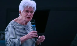  Lili Leignel survivante des camps nazis s'adresse à des étudiants à Helfaut, le 25 janvier 2022