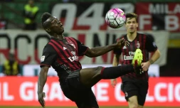Mario Balotelli lors du match AC Milan - AS Rome, le 14 mai 2016 au stade San Siro de Milan