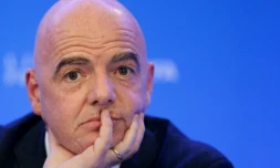 Le président de la Fifa Gianni Infantino en conférence de presse, le 15 mars 2019 à Miami Beach