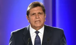 Photo d'archives de l'ex-prĂ©sident du PĂ©rou Alan Garcia, prise le 3 avril 2016. Alan Garcia s'est donnĂ© la mort Ă Lima le 17 avril 2019, alors qu'il allait ĂȘtre arrĂȘtĂ© pour charges de corruption.