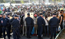 La précédente opération d'évacuation de campements de migrants porte de La Chapelle, le 7 juillet 2017