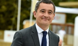 Le ministre des Comptes publics Gérald Darmanin arrive à l'université d'été du Medef, le 29 août 2019 dans l'ouest de Paris