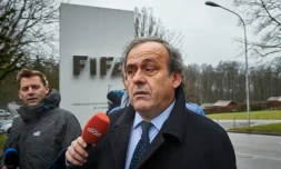 Michel Platini à son arrivée le 15 février 2016 à la Fifa à Zurich