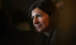 La maire de Paris Anne Hidalgo à La Roche-sur-Yon, dans l'ouest de la France, le 19 décembre 2017