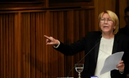 La Procureure générale Luisa Ortega, ex-chaviste convaincue et désormais opposante au président vénézuélien Nicolas Maduro, le 4 juillet 2017 dans ses bureaux, à Caracas