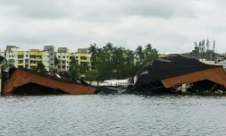 L'aéroport international de Calcutta inondé aprÚs le passage du cyclone Amphan, le 21 mai 2020