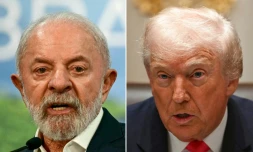 Combinaison de portraits du président brésilien Lula (gauche), pris le 19 novembre 2025 à Belem, au Brésil, et du président américain Donald Trump (droite), pris le 2 décembre 2025 à Washington