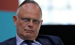 Le maire du Havre, Edouard Philippe, lors d'un meeting du parti Renaissance à la Cité du cinéma à Saint-Denis, au nord de Paris, le 6 avril 2025