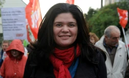 Raquel Garrido, de La France insoumise, le 2 novembre 2013 à Carhaix-Plouguer