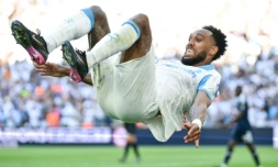 L'attaquant marseillais Pierre-Emerick Aubameyang lors de la victoire de l'OM contre le Paris FC en Ligue 1 le 23 août 2025 au stade Vélodrome