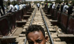Des manifestants à Khartoum à proximité du QG de l'armée le 21 avril 2019