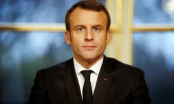 Le président Emmanuel Macron lors de ses voeux pour la nouvelle année 2018, le 31 décembre 2017 à Paris