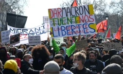 Marche des solidarités contre les violences policiÚres à Paris, le 20 mars 2021