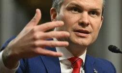 Pete Hegseth, nommé par Donald Trump pour diriger le Pentagone, lors de son audition de confirmation devant la commission des forces armées du Sénat américain, à Washington, le 14 janvier 2025