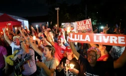 Des soutiens de l'ancien président Luiz Inacio Lula da Silva manifestent à Curitiba (sud), le 31 août 2018