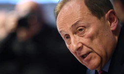 Le président de la Fédération française des sports de glace Didier Gailhaguet en conférence de presse le 5 février 2020 à Paris  