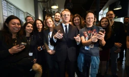 Le président français Emmanuel Macron en visite à Tourcoing le 14 novembre 2017