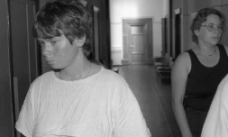 Murielle Bolle (à gauche), le 30 juin 1986 à Dijon