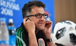 Le sélectionneur mexicain Juan Carlos Osorio en conférence de presse de veille de match à Rostov, le 22 juin 2018