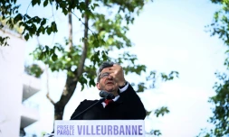 Jean-Luc Mélenchon en campagne pour les candidats de la Nupes le 4 juin 2022 à Villeurbanne