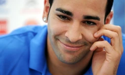 Le défenseur de l'équipe de France Adil Rami à Clairefontaine le 18 mai 2012