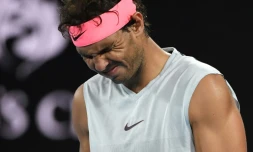 L'Espagnol Rafael Nadal face au Croate Marin Cilic en quarts de finale de l'Open d'Australie, le 23 janvier 2018 Ă Melbourne