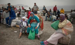 Des migrants bloqués le 27 octobre 2016 dans l'enclave de Ceuta à la frontière entre le Maroc et l'Espagne