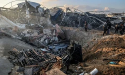 Après un bombardement israélien à Rafah, dans la bande de Gaza, le 19 février 2024