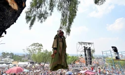 La procession du Vendredi Saint dans le quartier d'Iztapalapa, Ă l'est de Mexico, le 15 avril 2022