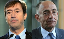 Photomontage créé le 2 novembre de photos du nouveau président d'Air France Jean-Marc Janaillac (d) et Franck Terner, nommé directeur général de la compagnie