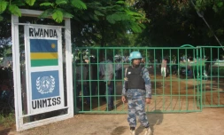 Image fournie par la Mission de l'ONU au Soudan du Sud d'une base de l'ONU le 11 juillet 2016