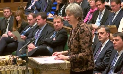 La Première ministre britannique Theresa May devant le parlement à Londres, le 12 mars 2018