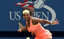Serena Williams face à l'Italienne Roberta Vinci en demi-finale de l'US Open, le 11 septembre 2015 à New York