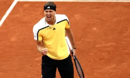 L'Allemand Alexander Zverev, victorieux du Belge David Goffin, au 2e tour de Roland-Garros, le 30 mai 2024