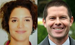 Montage fourni le 14 juin 2016 par la police de portraits de Jessica Schneider (g) et Jean-Baptiste Salvaing, assassinés le 13 juin 2016 à Magnanville (Yvelines)