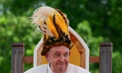 Le pape François participe à une rencontre avec les fidèles catholiques du diocèse de Vanimo en Papouasie-Nouvelle-Guinée, le 8 septembre 2024.