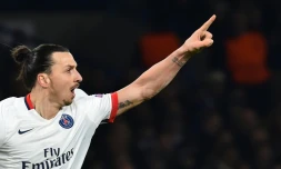 L'attaquant suédois du PSG Zlatan Ibrahimovic, le 9 mars 2016 à Londres