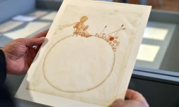 Une aquarelle de l'écrivain-aviateur Antoine de Saint-Exupéry, présenté le 17 mai 2017 à Toulouse