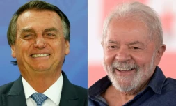 Le président brésilien Jair Bolsonaro (à gauche) et l'ancien président Luiz Inacio Lula da Silva, les deux favoris de la présidentielle brésilienne d'octobre