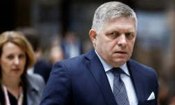 Le Premier ministre Robert Fico, le 18 avril 2024 Ă Bruxelles