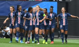 Les joueurs du PSG lors du Trophée des Championnes face à Lyon, le 21 septembre 2019 à Guingamp