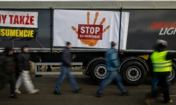 Une manifestation contre l'accord entre l'UE et le Mercosur, à Wiskitki, en Pologne ,le 30 décembre 2025