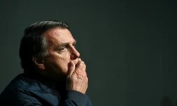 L'ex-président brésilien (2019-2023) Jair Bolsonaro lors d'une conférence dans l'Etat de Santa Catarina, au Brésil, le 6 juillet 2024