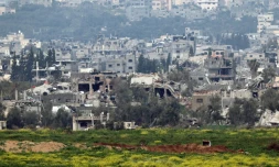 Des bùtiments détruits à Gaza, le 23 février 2024