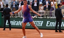 La Polonaise Iga Swiatek remporte la finale de Roland Garros face Ă l'Italienne Jasmine Paolini le 8 juin 2024 Ă Paris
