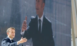 Emmanuel Macron prononce le discours d'ouverture du 19e sommet de la francophonie à la Cité internationale de la langue française au château de Villers-Cotterêts (Aisne) le 4 octobre 2024