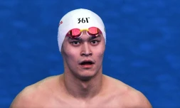 Le Chinois Sun Yang lors des séries du 200 m nage libre aux Mondiaux de de Gwangju, le 28 février 2020
