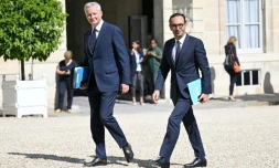 Le ministre de l'Economie Bruno Le Maire et le nouveau ministre des Comptes publics Thomas Cazenave, à l'Elysée le 21 juillet 2023