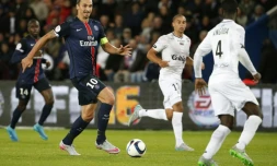 L'attaquant suédois du PSG Zlatan Ibrahimovic face à Guingamp, le 22 septembre 2015 au Parc des Princes