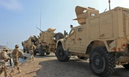 Photo montrant des soldats de la coalition menée par l'Arabie saoudite, soutien du gouvernement yéménite, à Aden (sud), le 29 octobre 2018